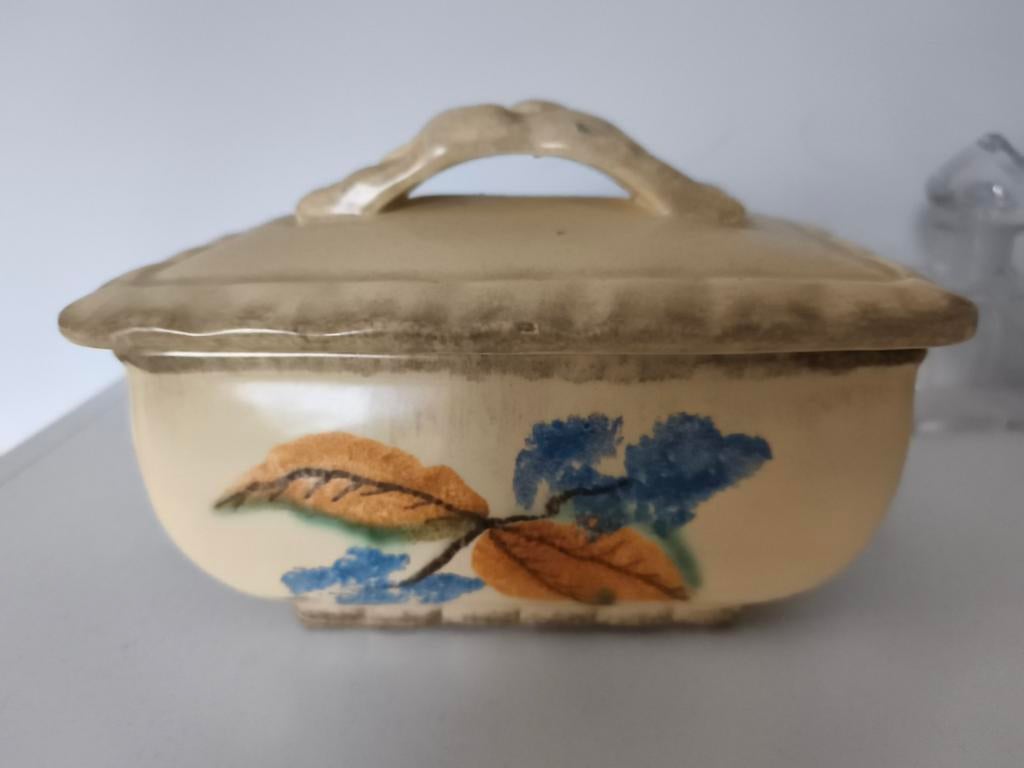 Vintage aardewerk botervloot met deksel, Antiek en Kunst, Antiek | Keramiek en Aardewerk, Ophalen of Verzenden