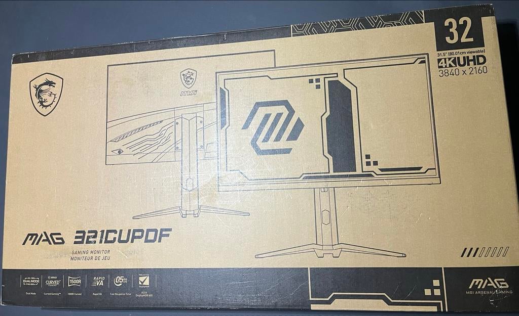 MSI MAG 321CUPDF 32" 4K Gaming Monitor (SEALED), Computers en Software, Monitoren, Nieuw, 61 t/m 100 Hz, HDMI, Gaming, In hoogte verstelbaar