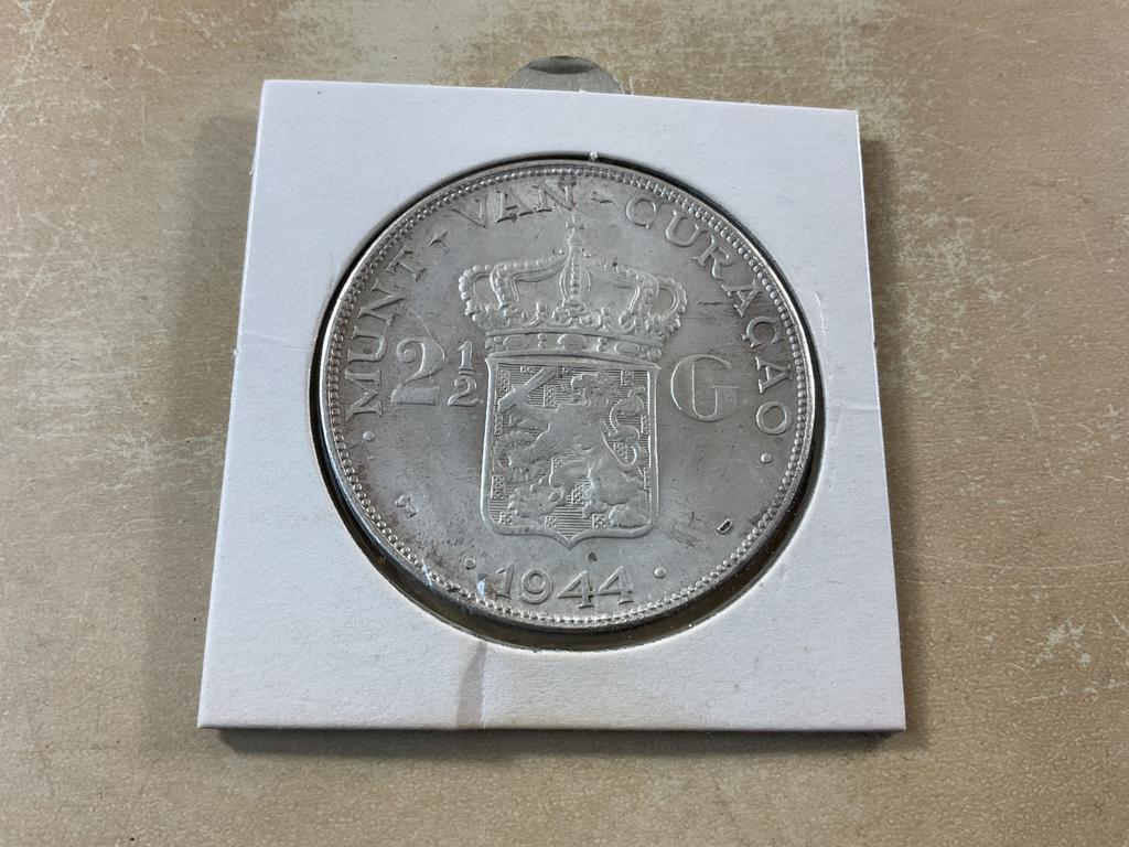 Curacao rijksdaalder 1944, Ophalen of Verzenden, Koningin Wilhelmina, 2½ gulden