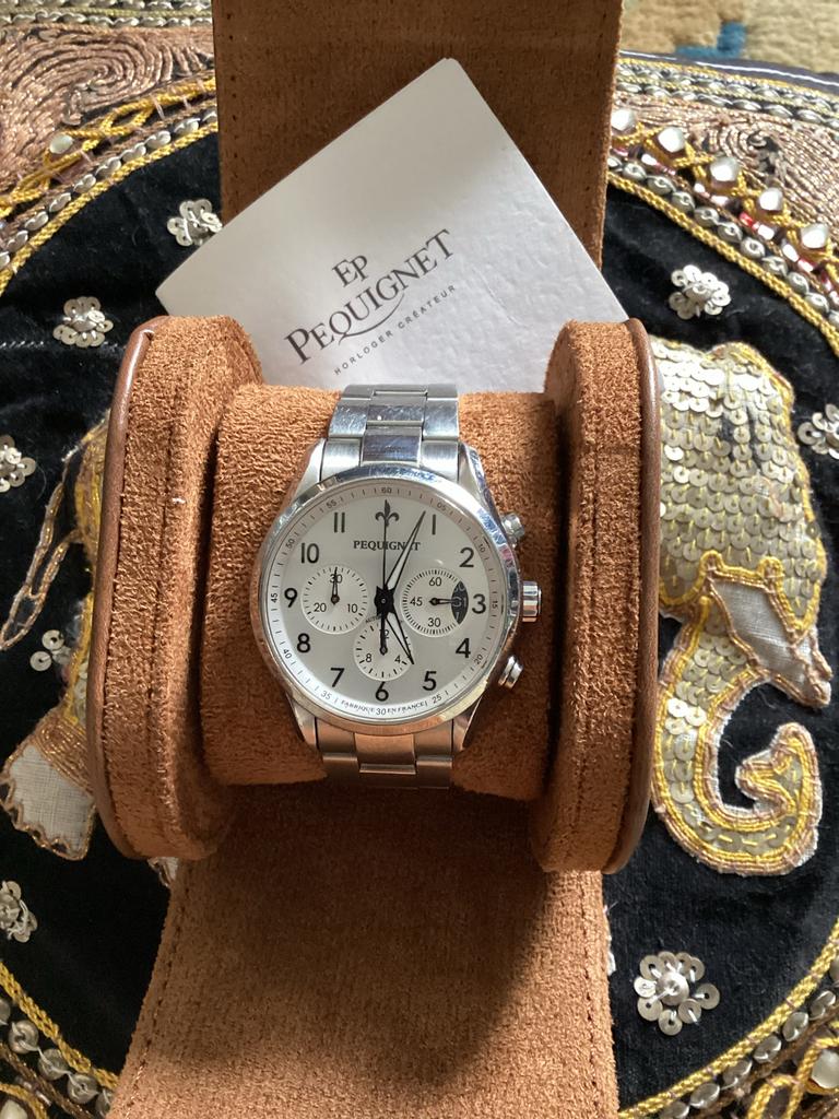 Heren horloge  pequignet, Sieraden, Tassen en Uiterlijk, Horloges | Heren, Overige merken, Gebruikt, Staal, Polshorloge