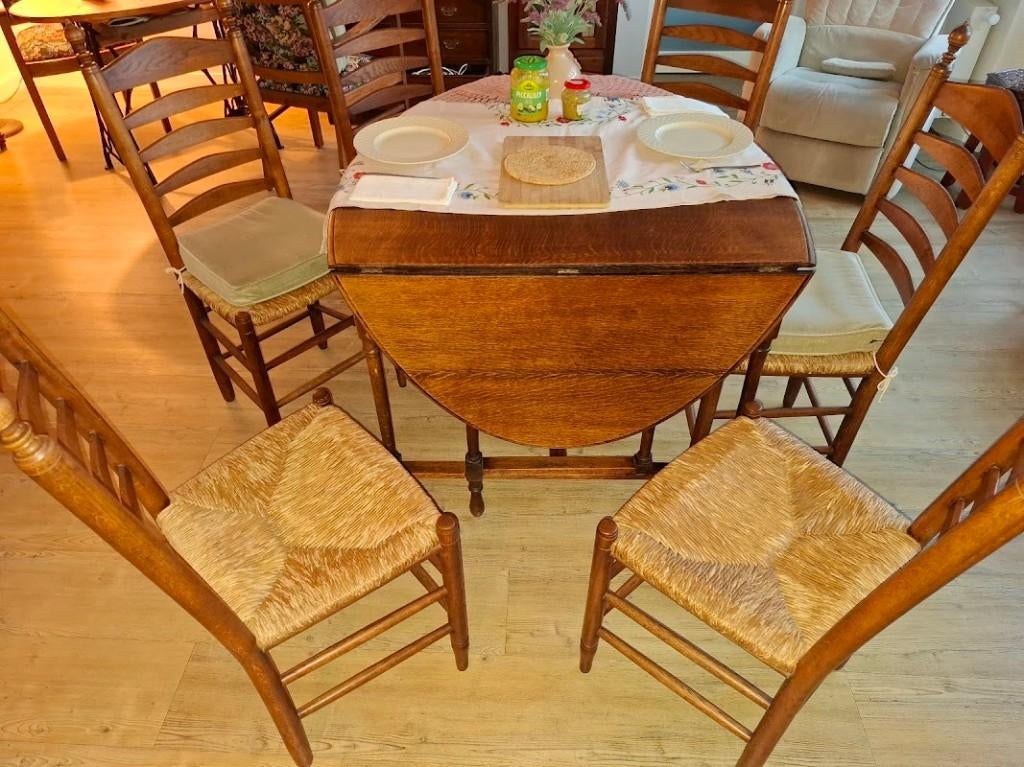 Oudhollandse eethoek, Huis en Inrichting, Tafels | Eettafels, Ophalen, Gebruikt, Eikenhout, Vijf personen of meer