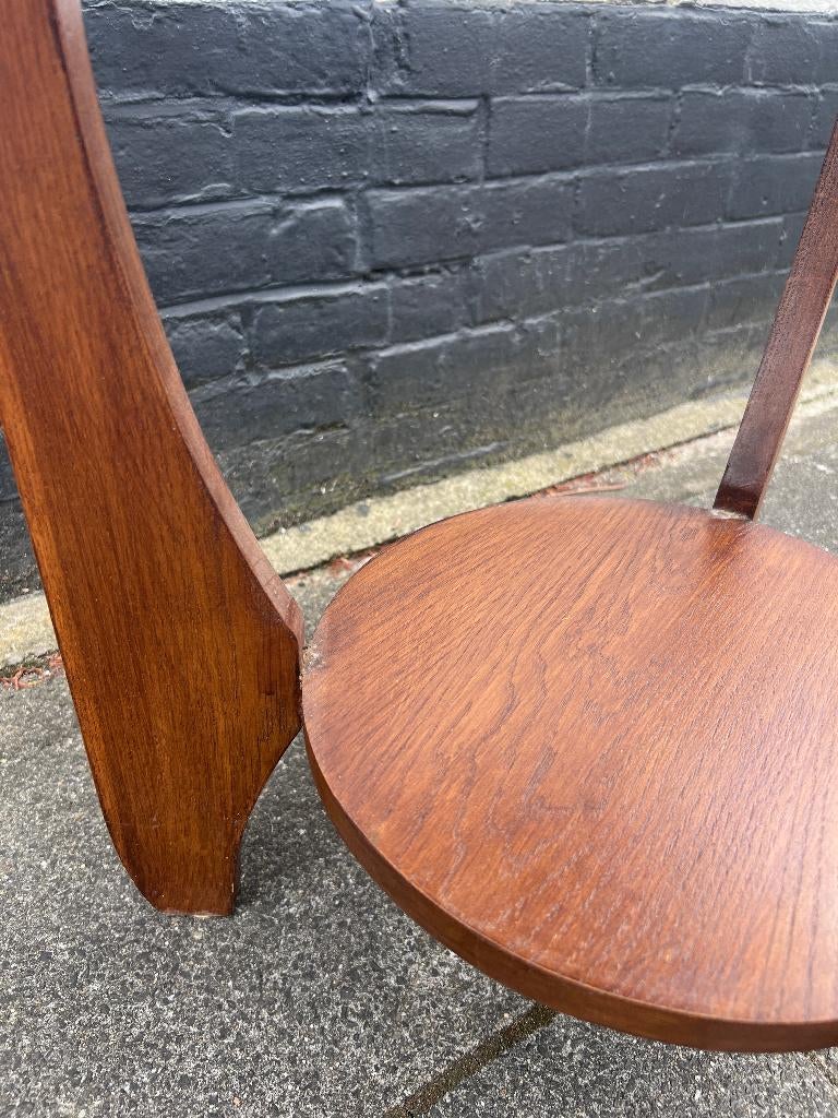 antiek eiken bijzettafel 58 cm, hoog 63 cm, Huis en Inrichting, De doofpot, Antiek klassiek, Rond, 60 cm of meer