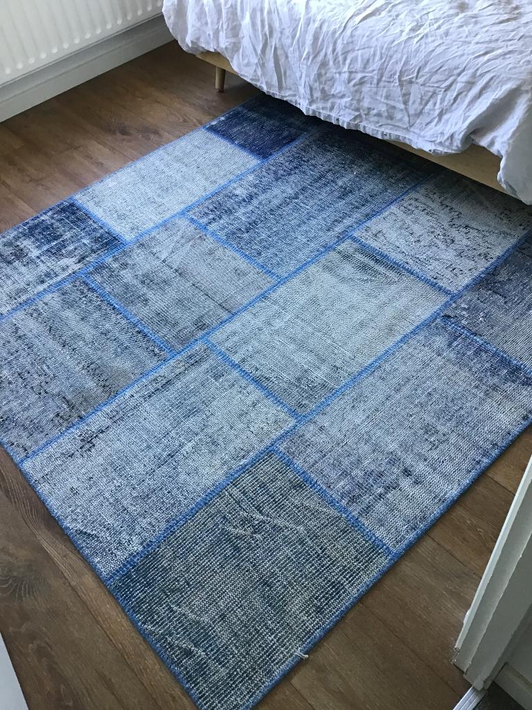 IKEA patchwork kleed blauw 240x170, Huis en Inrichting, Ophalen, Gebruikt, Blauw, 150 tot 200 cm