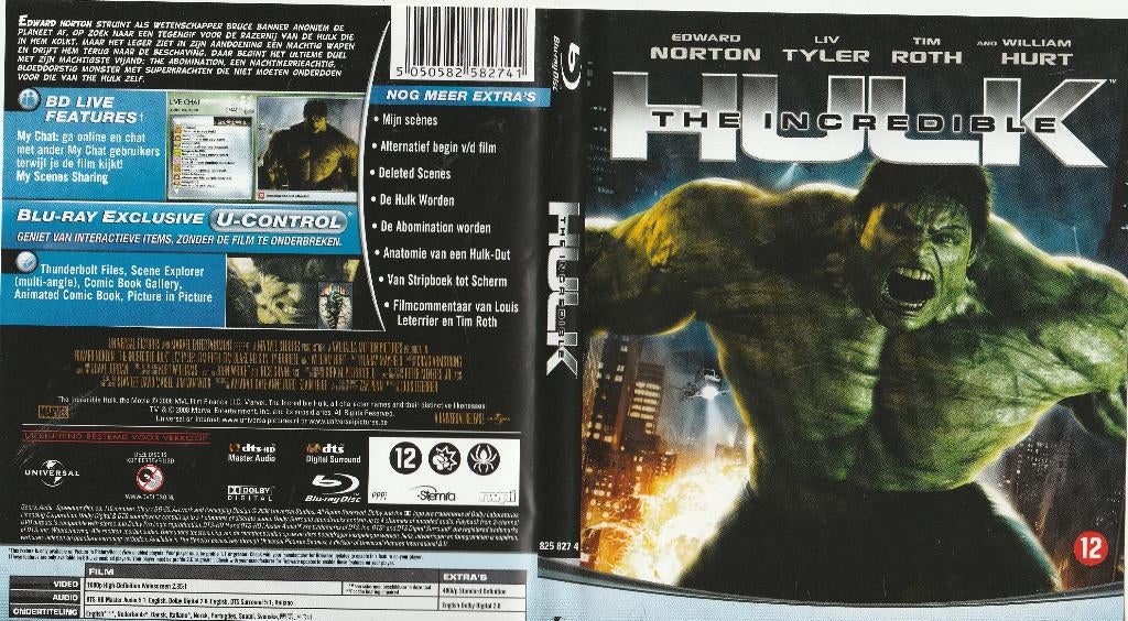 The incredible hulk blu ray ( ned. ondert. ), Cd's en Dvd's, Blu-ray, Ophalen of Verzenden, Zo goed als nieuw, Avontuur