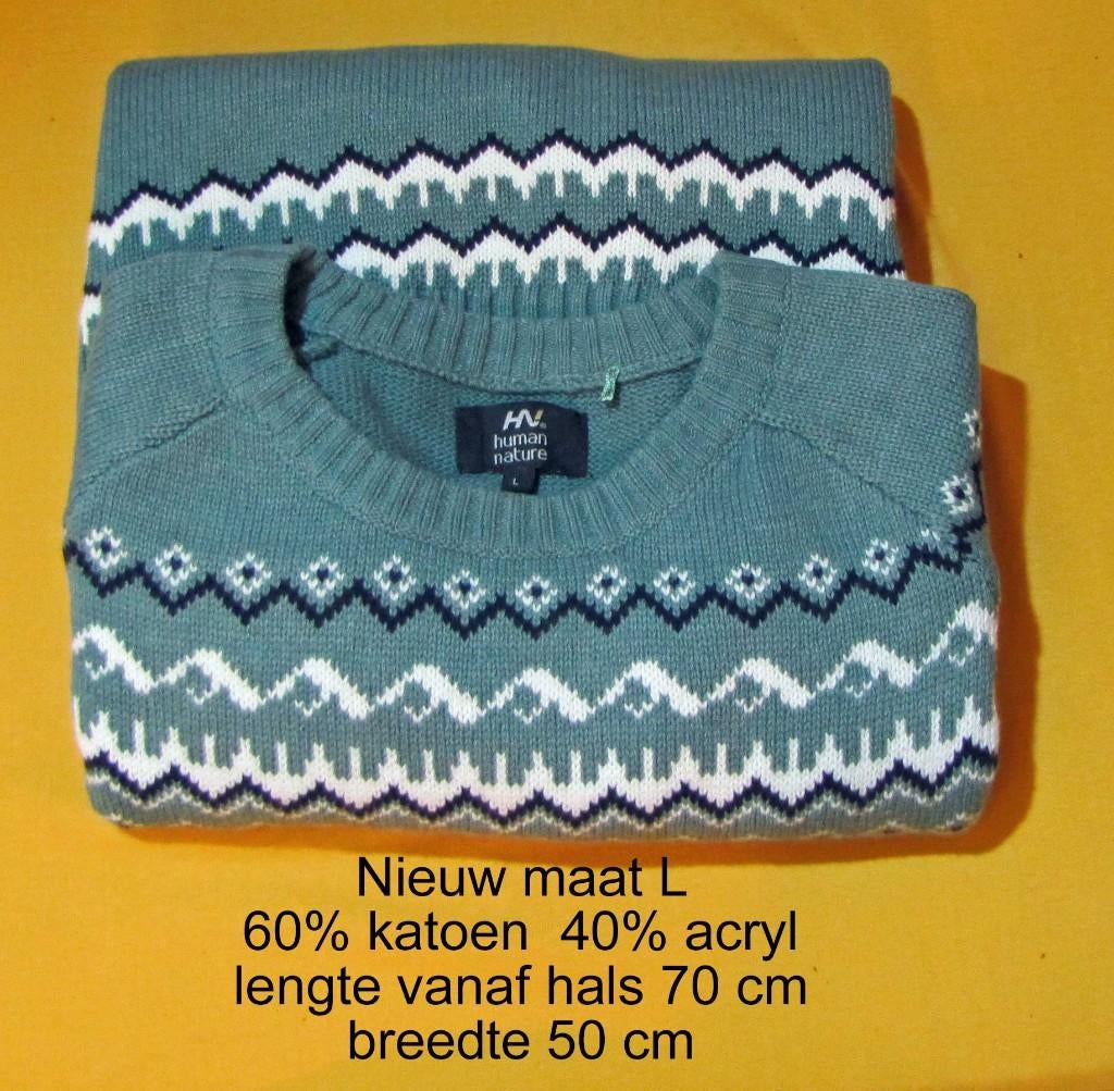 Lange Dames trui groen  L, Maat 42/44 (L), Ophalen of Verzenden, Zo goed als nieuw, Human Nature