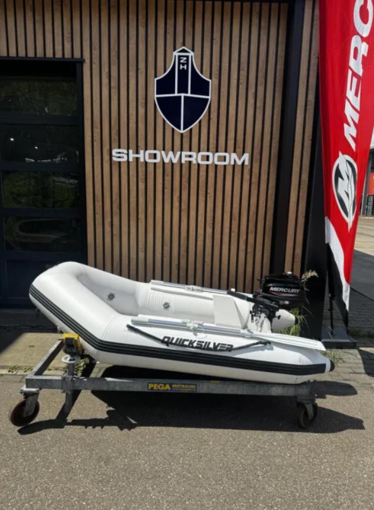 Quicksilver rubberboot met Mercury motor, Watersport en Boten, Ophalen, Aluminium, Quicksilver, Nieuw