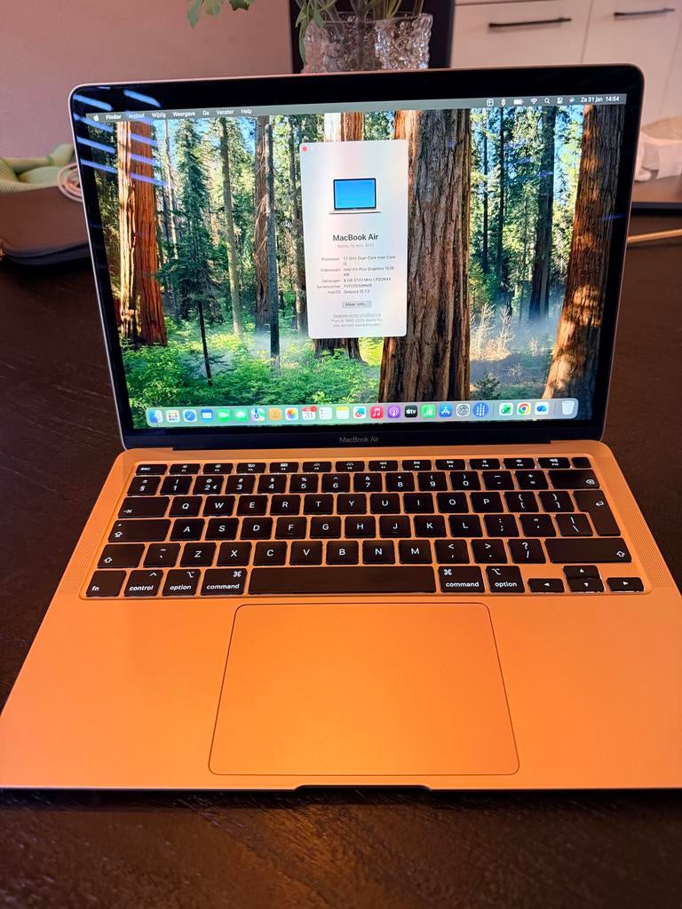 MacBook Air 2020 Rosé Goud, Ophalen, 256 GB, Qwerty, 8 GB