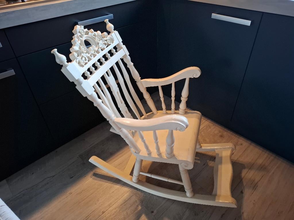 Schommelstoel (voor een kind), Huis en Inrichting, Stoelen, Ophalen, Gebruikt, Wit, Eén