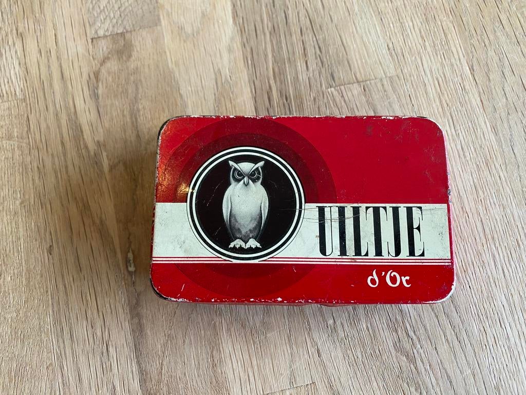Oud rood blikje sigarenblikje Uiltje d’Or, Verzamelen, Ophalen of Verzenden, Gebruikt, Overige, Overige merken