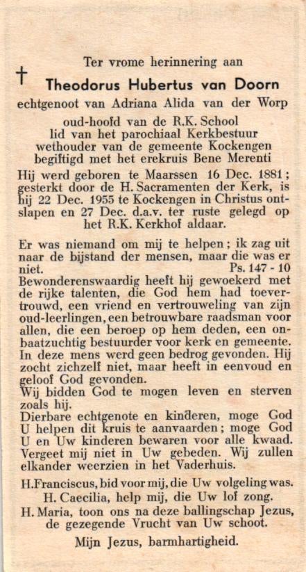 Doorn van Theodorus Hubertus 1881 Maarssen-1951 Kockengen, Ophalen of Verzenden