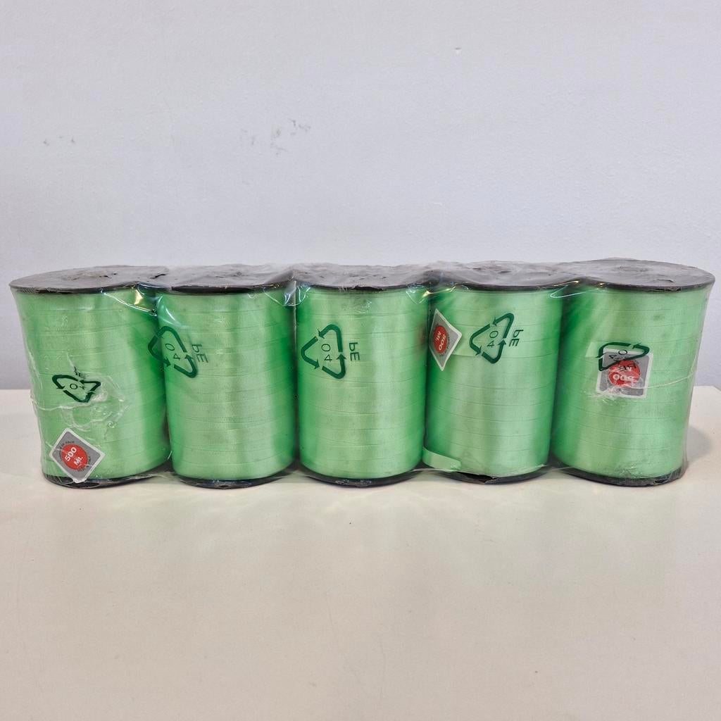 5x 500m krullint cadeaulint lime groen nieuw, Verzenden, Nieuw