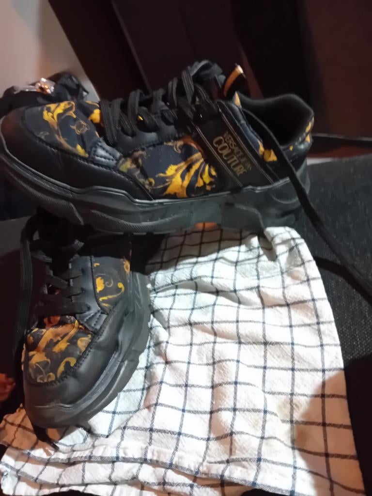 Schoenen versace jeans zwart  met geel patroon, Ophalen, Zo goed als nieuw