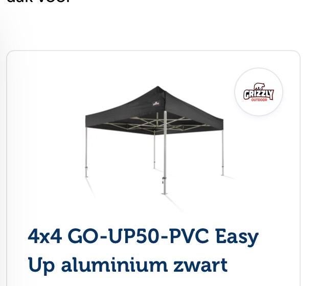 Doek/ Dak voor Grizzly Easy Up Partytent 4x4 - Nieuwstaat!, Opvouwbaar, Partytent, Zo goed als nieuw, 4 tot 6 meter