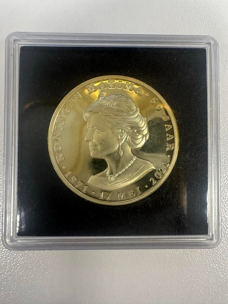 Koningin Máxima 50 Jaar - Proof Medal Herdenkingsuitgifte, Koningin Beatrix, Geboorte of Huwelijk, Losse munt, Overige waardes