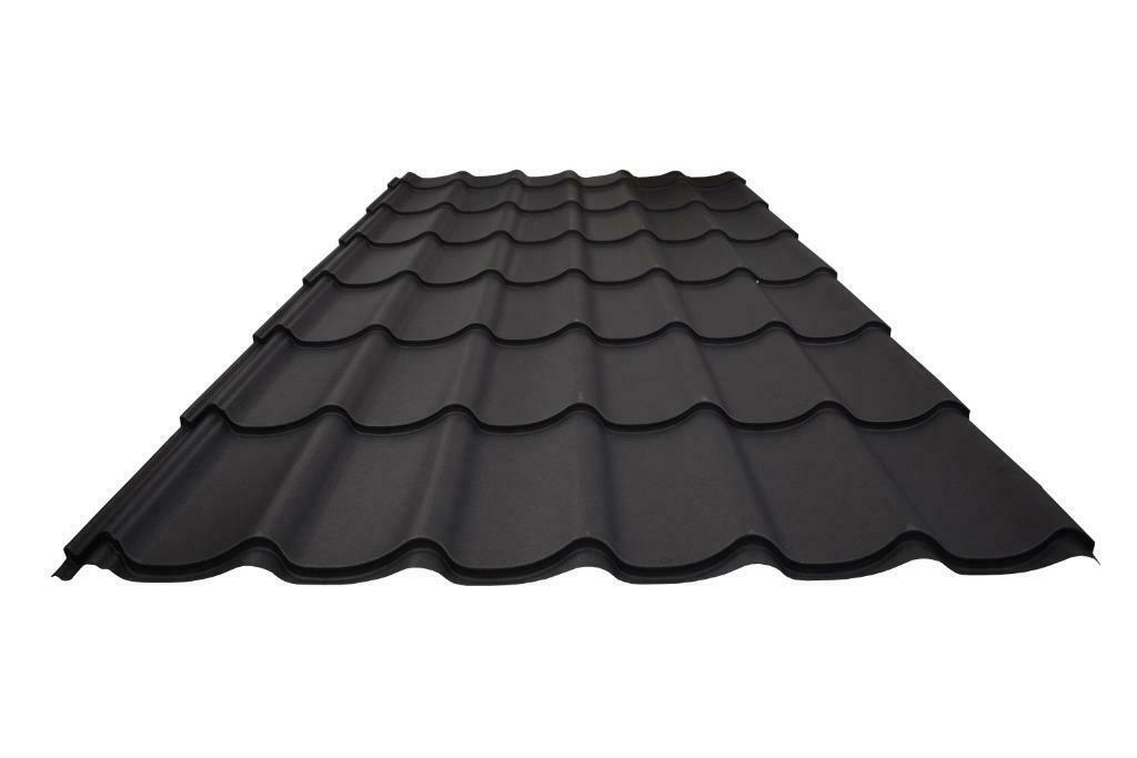 Dakpanplaten, Mat Zwart, dakbedekking, Incl. toebehoren, Zwart, Nieuw, 15 m² of meer, Metaal