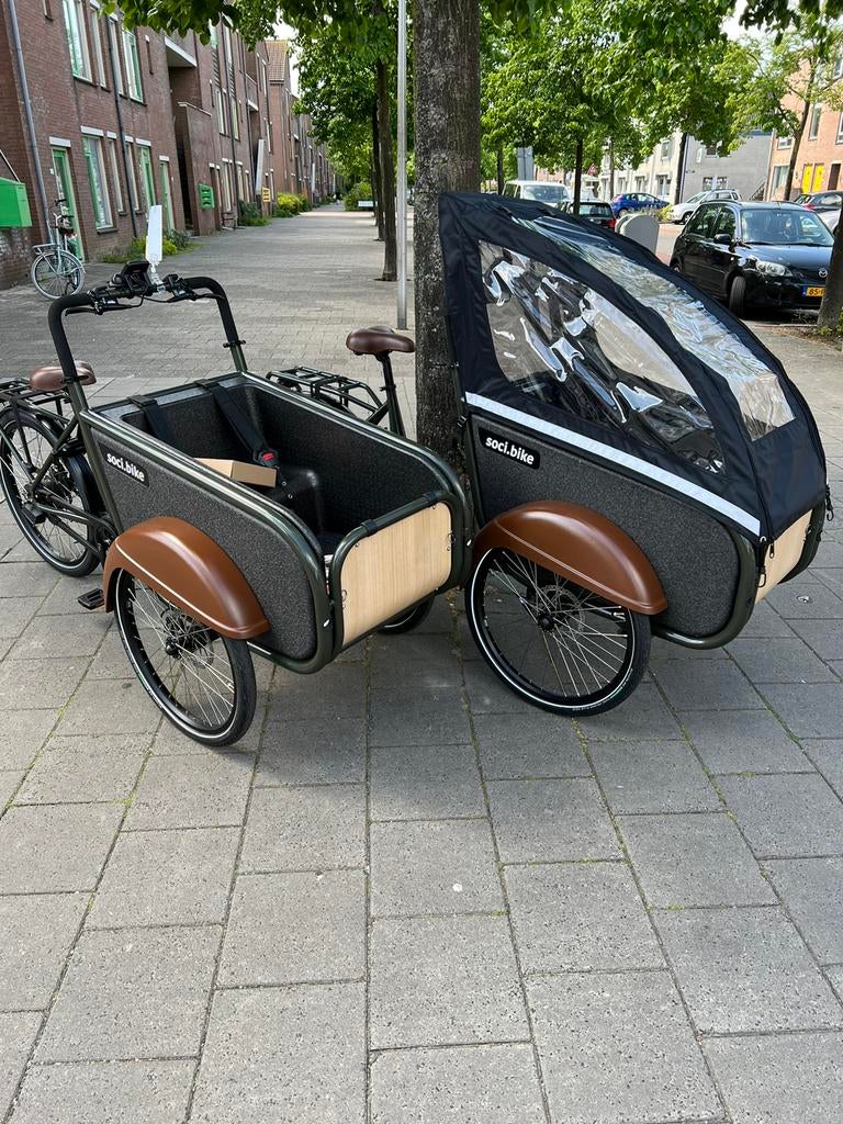 Soci.Bike elektrische bakfiets! Meest luxe bakfiets van NL!, Fietsen en Brommers, Fietsen | Bakfietsen, Overige merken, Huif, Nieuw