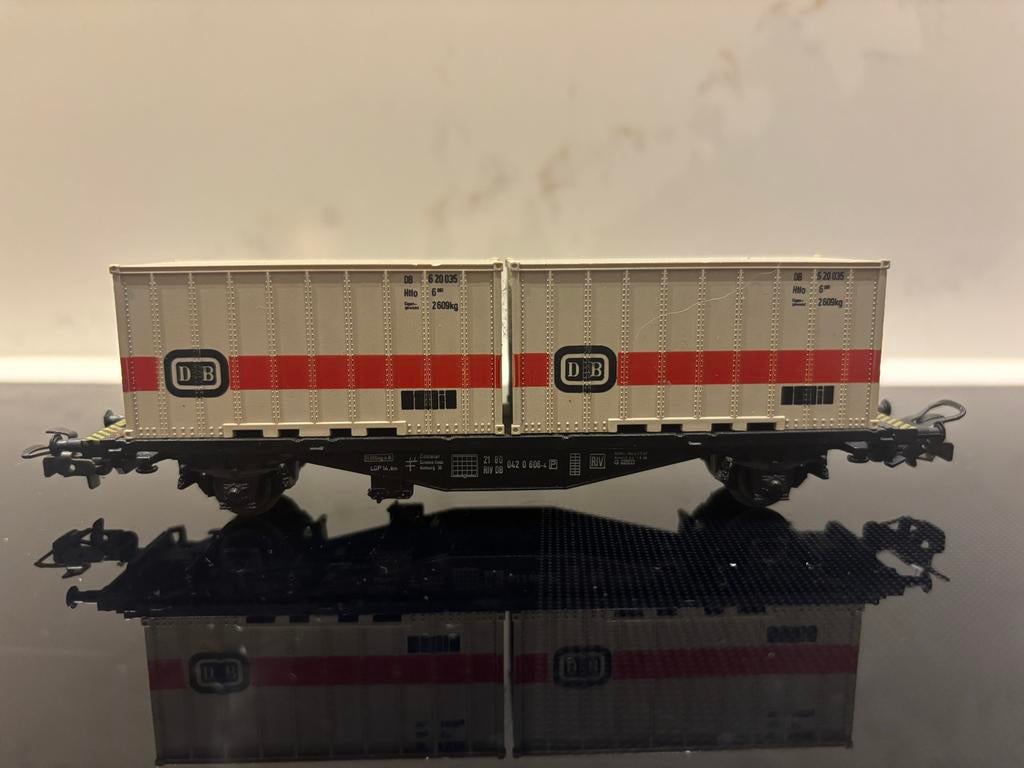 Märklin H0 4664 Containerwagon - Zeer Goede Staat, Wisselstroom, Wagon, Ophalen of Verzenden, Zo goed als nieuw