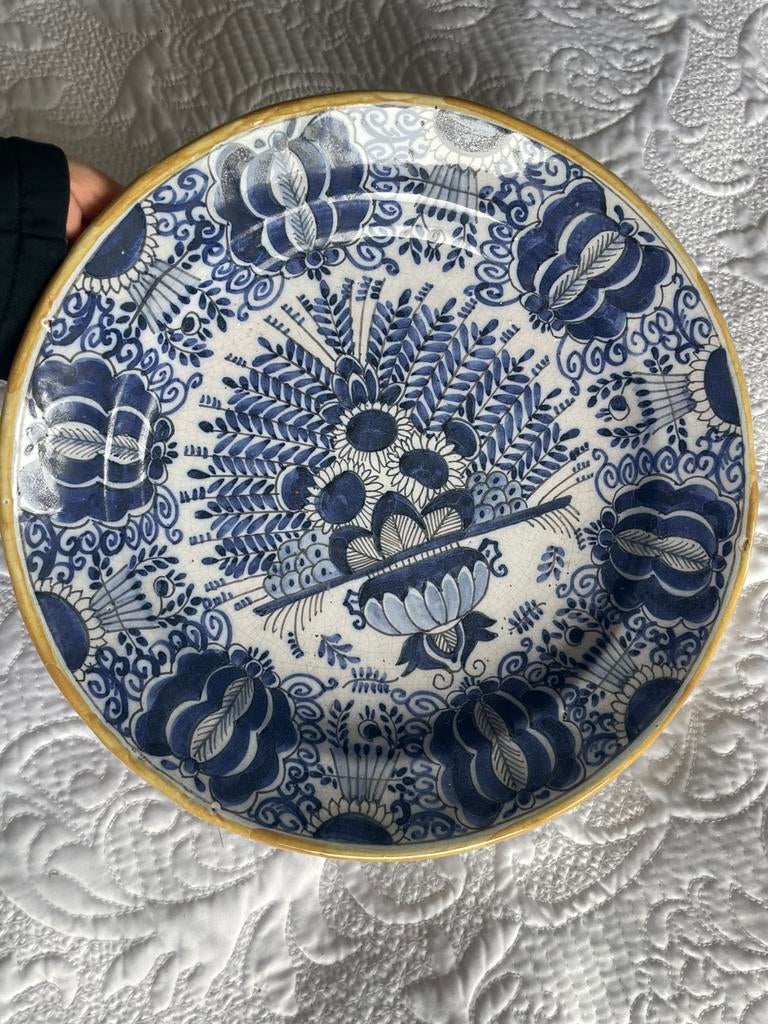 De Klaauw delfts blauw bord 1800-1840, Antiek en Kunst, Ophalen