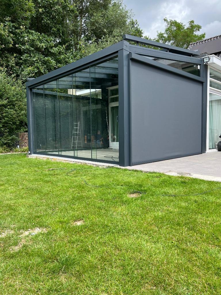 ZipScreen voor ramen en veranda, met solar oplossingen!, Tuin en Terras, Zonneschermen, Nieuw, Screen, Minder dan 150 cm, Elektrisch