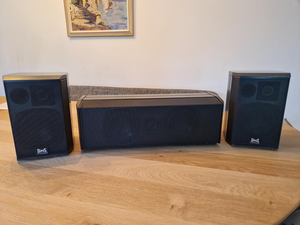 BNS Intelligence luidsprekers, 2x SDS-20, 1x SDS-40, Gebruikt, 60 tot 120 watt, Front, Rear of Stereo speakers, Ophalen