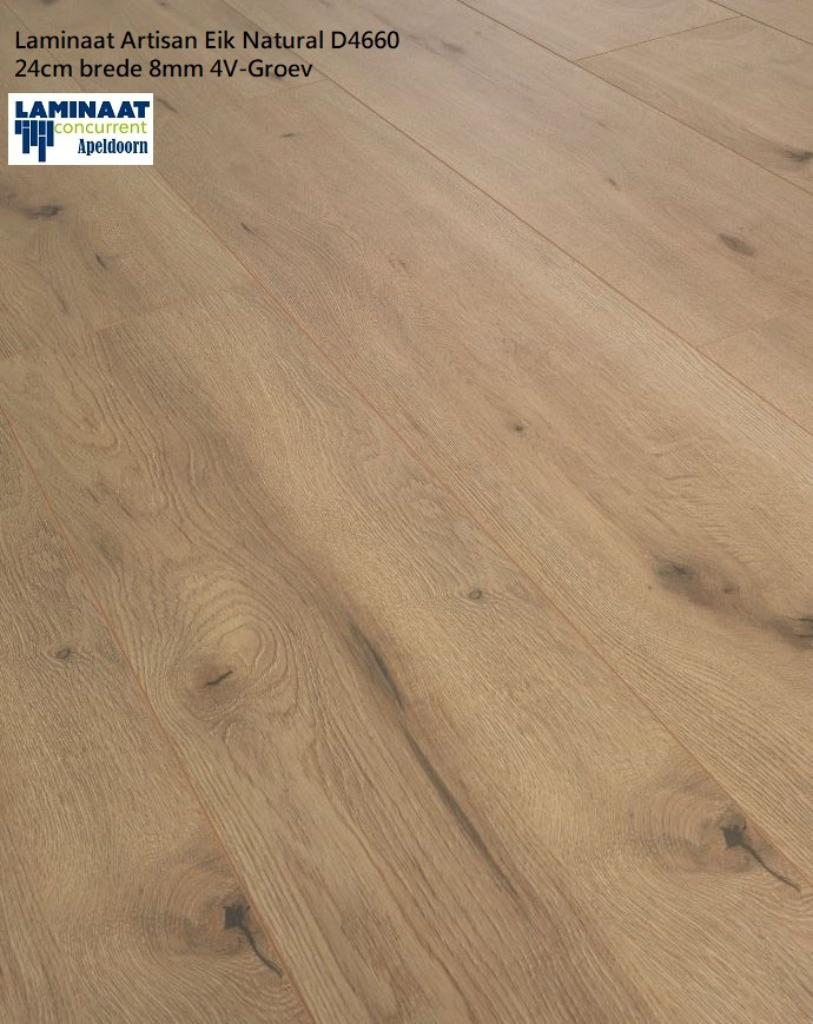 Laminaat Artisan Eik Beige D4662 24cm brede 8mm 4V-Groev, 75 m² of meer, Nieuw, Ophalen of Verzenden, Beige