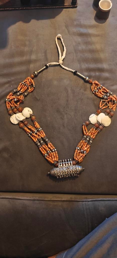 Antieken Kralen Ketting met Hanger, Antiek en Kunst, Antiek | Goud en Zilver, Ophalen of Verzenden