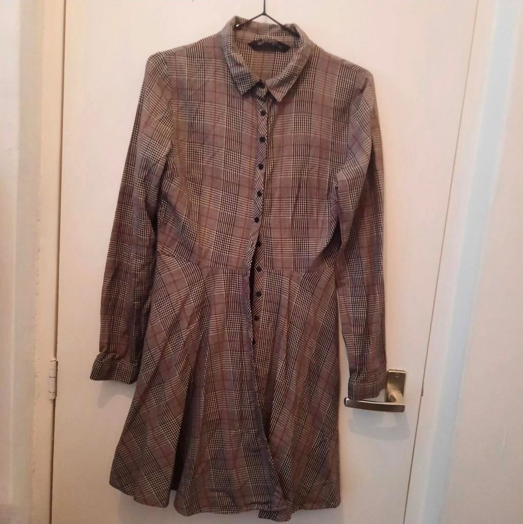 Zara Blousejurk Tartan XS, Kleding | Dames, Zara, Verzenden, Gedragen, Maat 34 (XS) of kleiner
