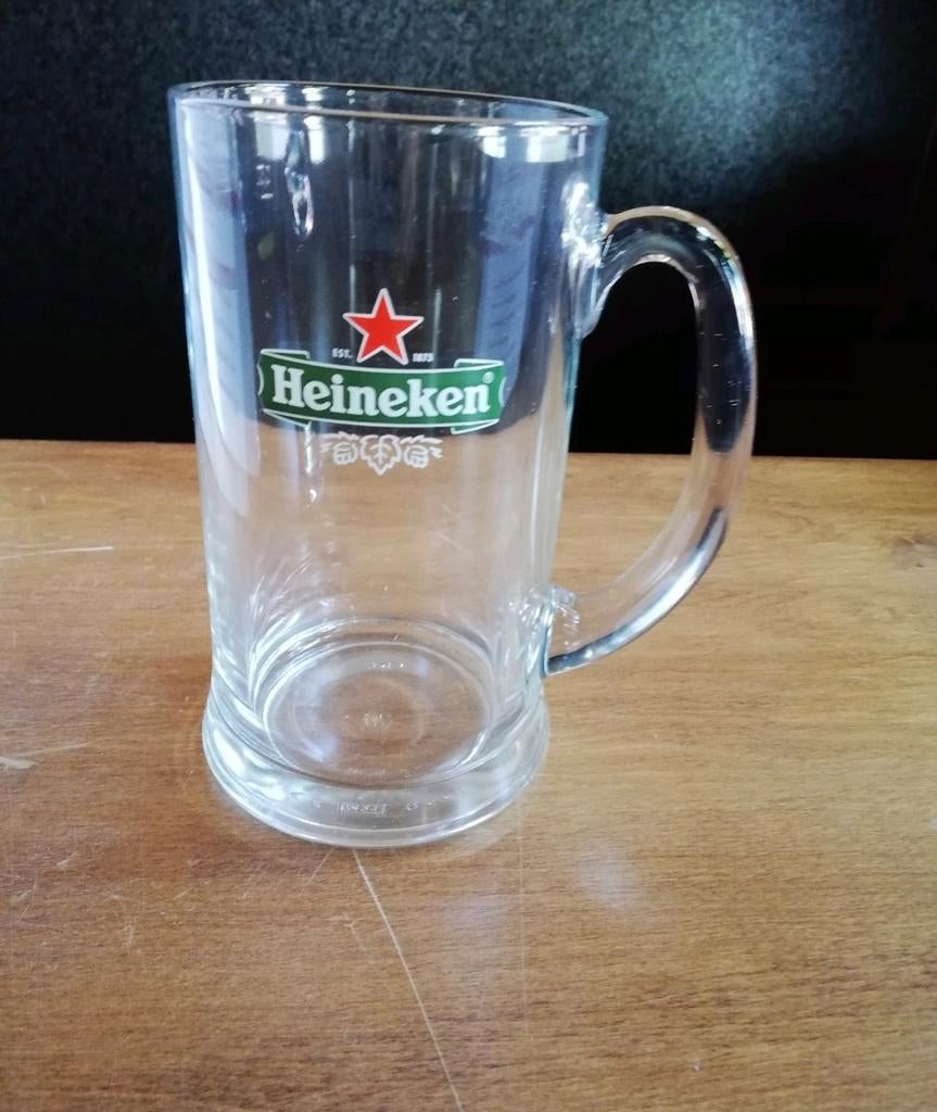 Heineken bier pul glas halve liter (nieuw) 2st beschikbaar, Ophalen of Verzenden, Nieuw