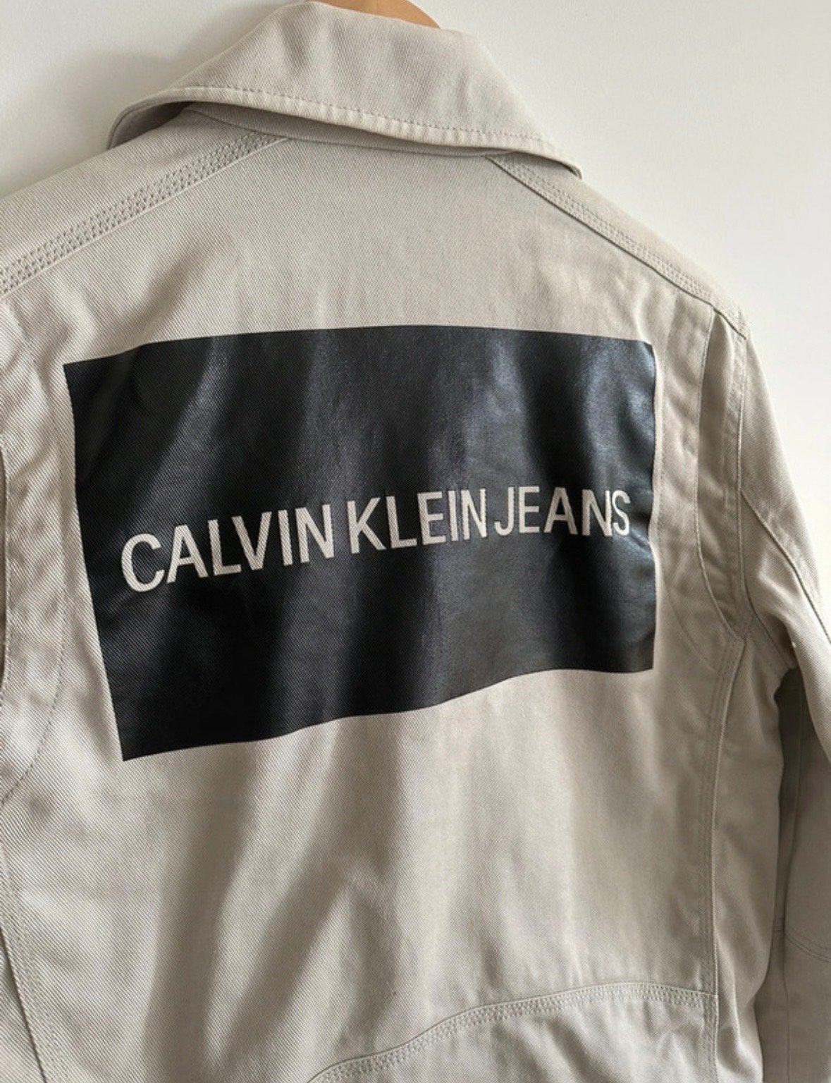 Calvin klein jeans Biker jacket. Maat M, Verzenden, Zo goed als nieuw, Maat 48/50 (M), Beige