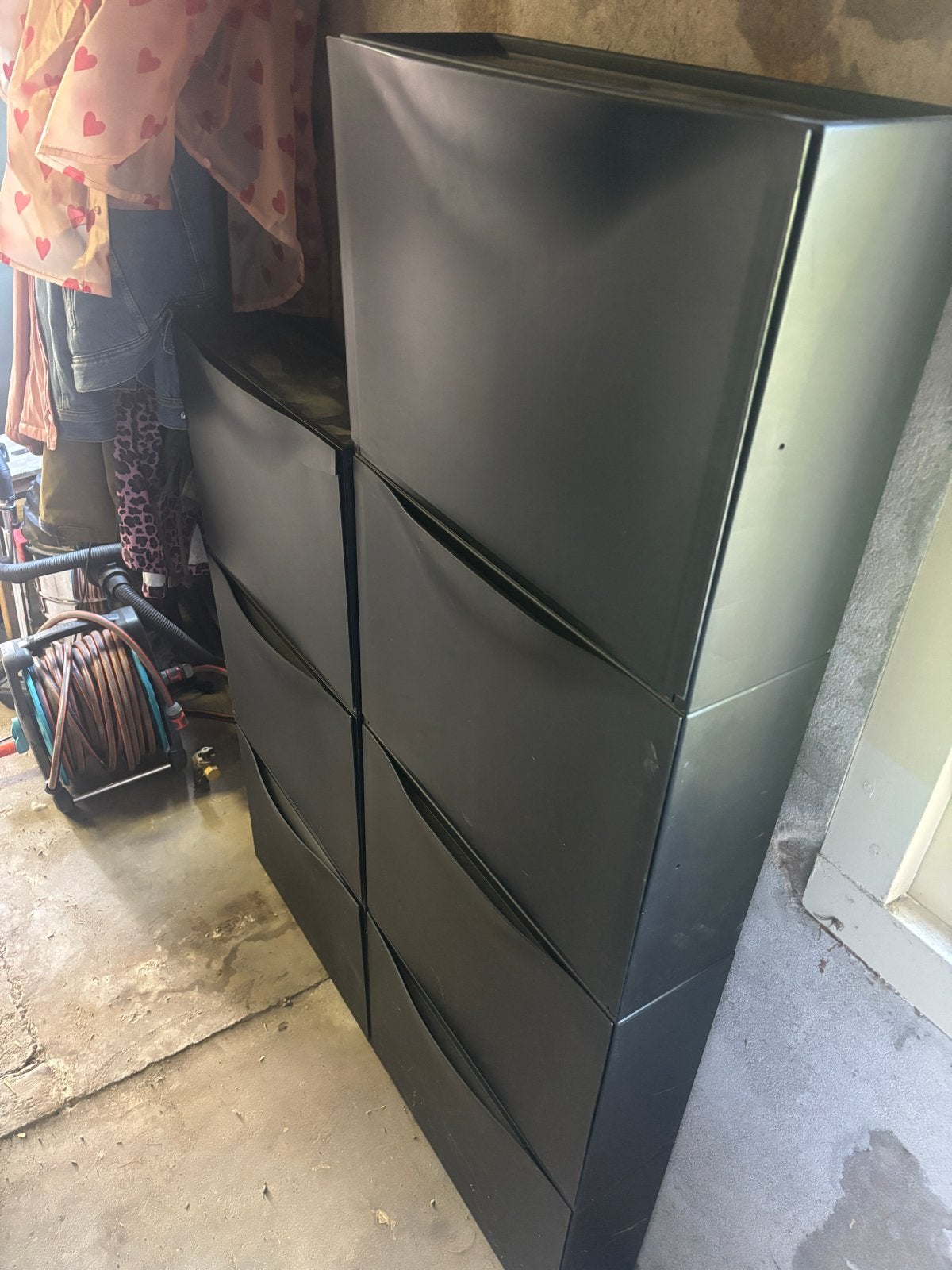 7 zwarte IKEA Trones schoenenkasten - 1 met barst, Ophalen, Gebruikt