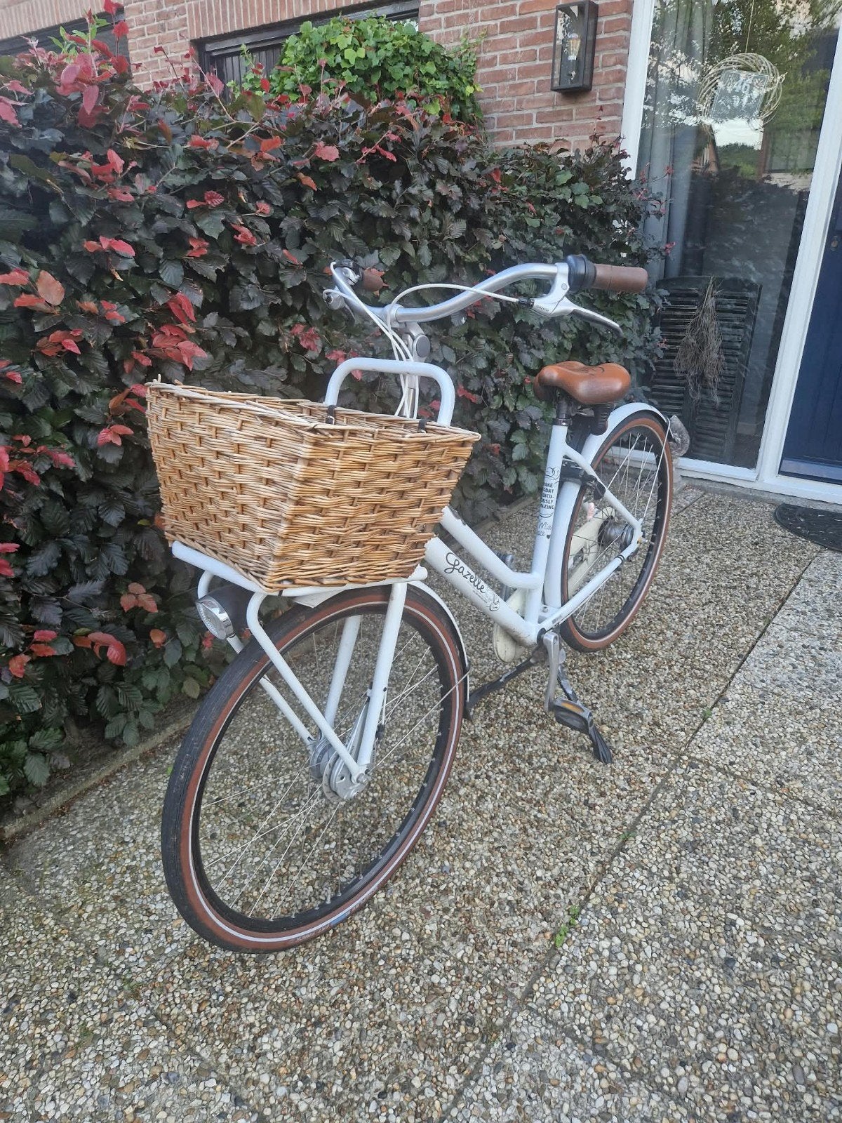 Mooie witte dames gazelle fiets miss grace met mand, Ophalen, Versnellingen, Gazelle Miss Grace, 53 tot 56 cm