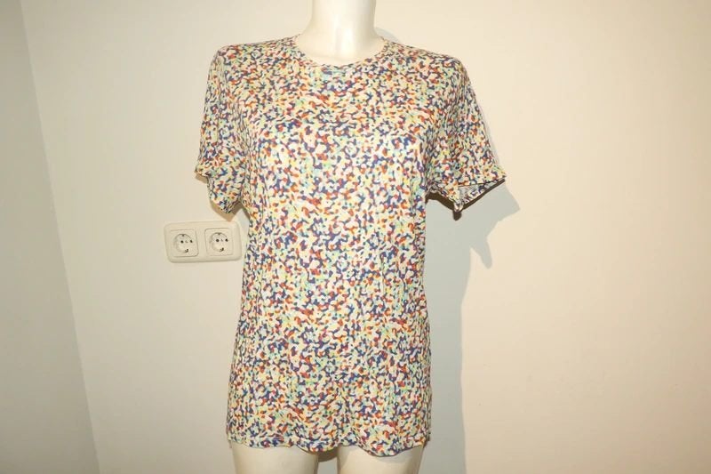 Sandro leuk shirt kleurrijk soort confetti print apart 36/38