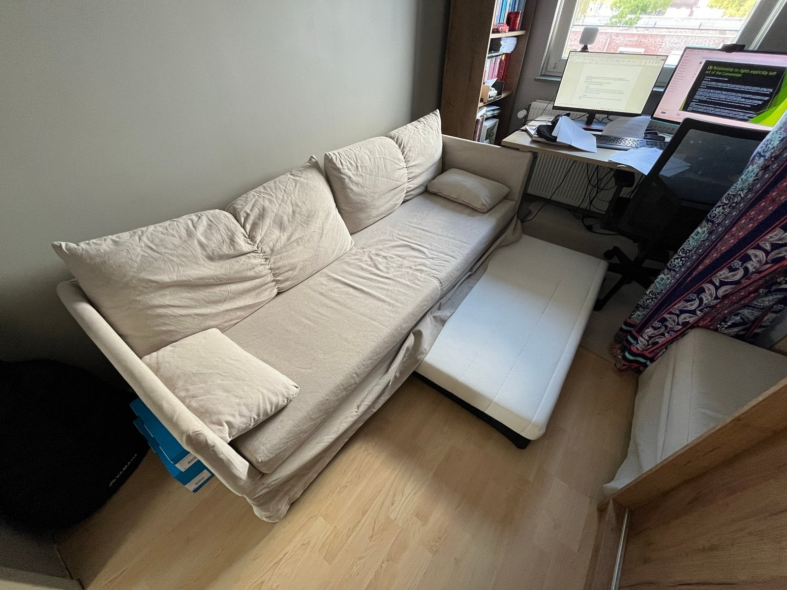 Gratis!!! Free!!! IKEA FRIHETEN slaapbank met opbergruimte, Ophalen, Gebruikt, 100 tot 125 cm, Driepersoons