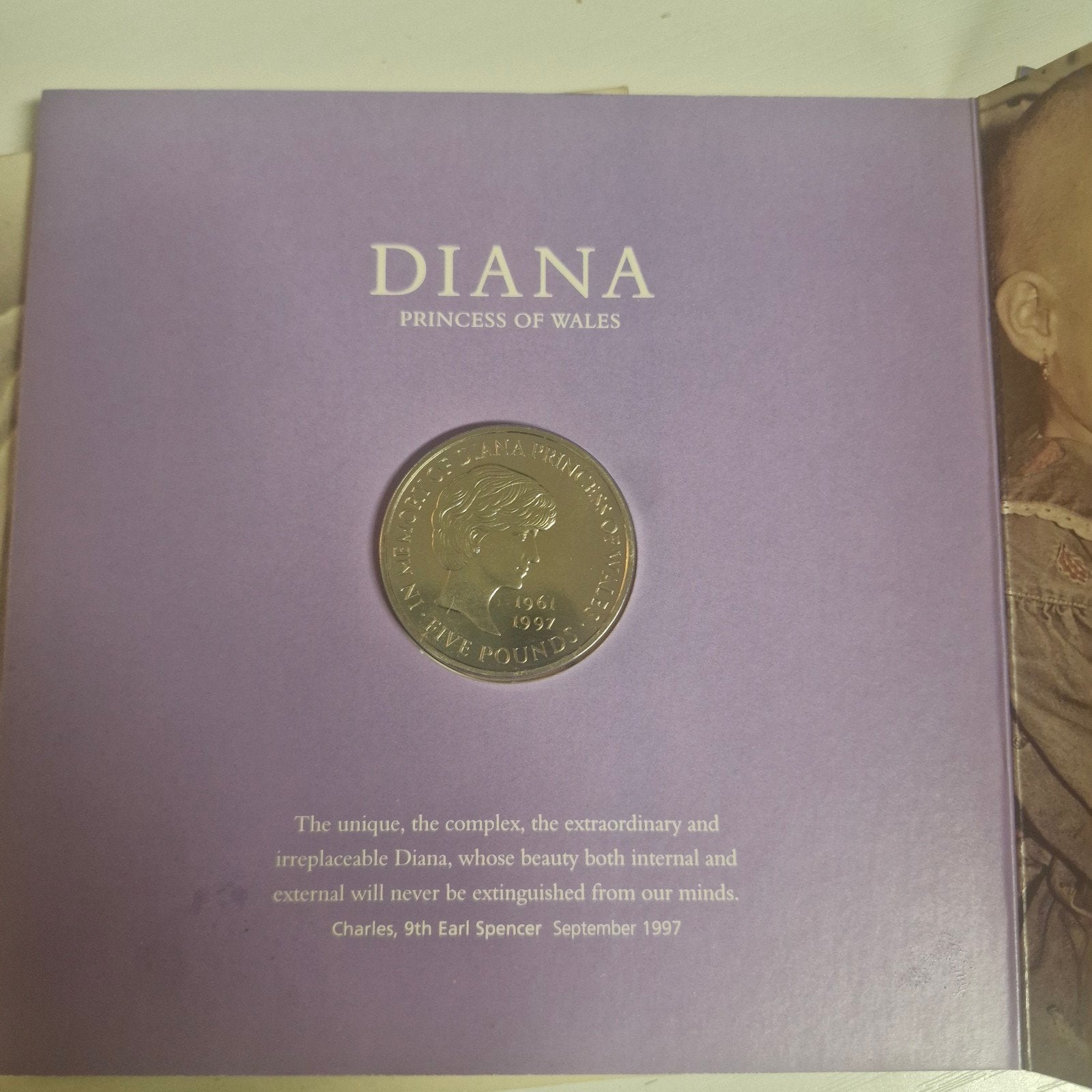 Diana Princess of Wales Herdenkingsmunt 1961-1997