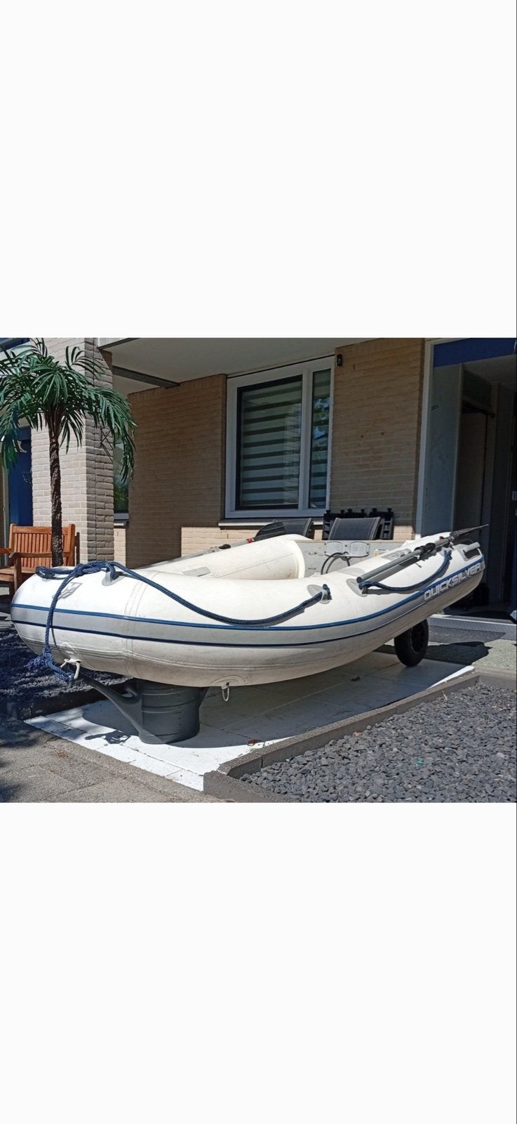 Quicksilver rubberboot met pomp en wieltjes met werk, Ophalen, Gebruikt, Motor en Techniek, Motorboot