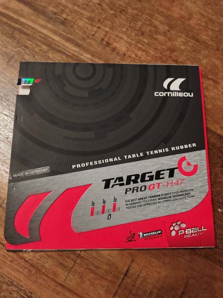 Cornilleau target pro gt47 zwart tafeltennis rubber, Ophalen of Verzenden, Nieuw, Net, Batje(s) of Balletje(s)