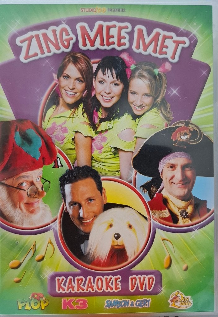Karaoke DVD Zing Mee Met Plop K3 Samson en Gert Piet Piraat, Alle leeftijden, Overige typen, Zo goed als nieuw, Familie