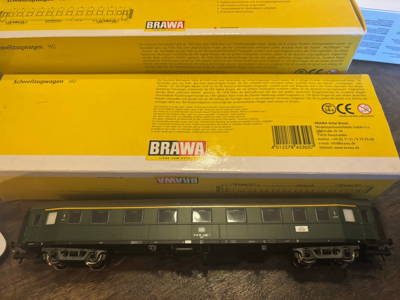 Brawa 45303 D-Zugwagen HO Schnellzugwagen, Hobby en Vrije tijd, Overige merken, Gelijkstroom of Wisselstroom, Brug, Tunnel of Gebouw