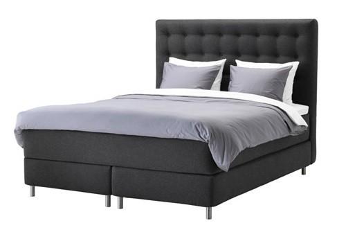 IKEA Vallavik Boxspring Hesseng matrassen Tromsdalen topper, Gebruikt, Modern, Scandinavisch, Tweepersoons, Ophalen of Verzenden