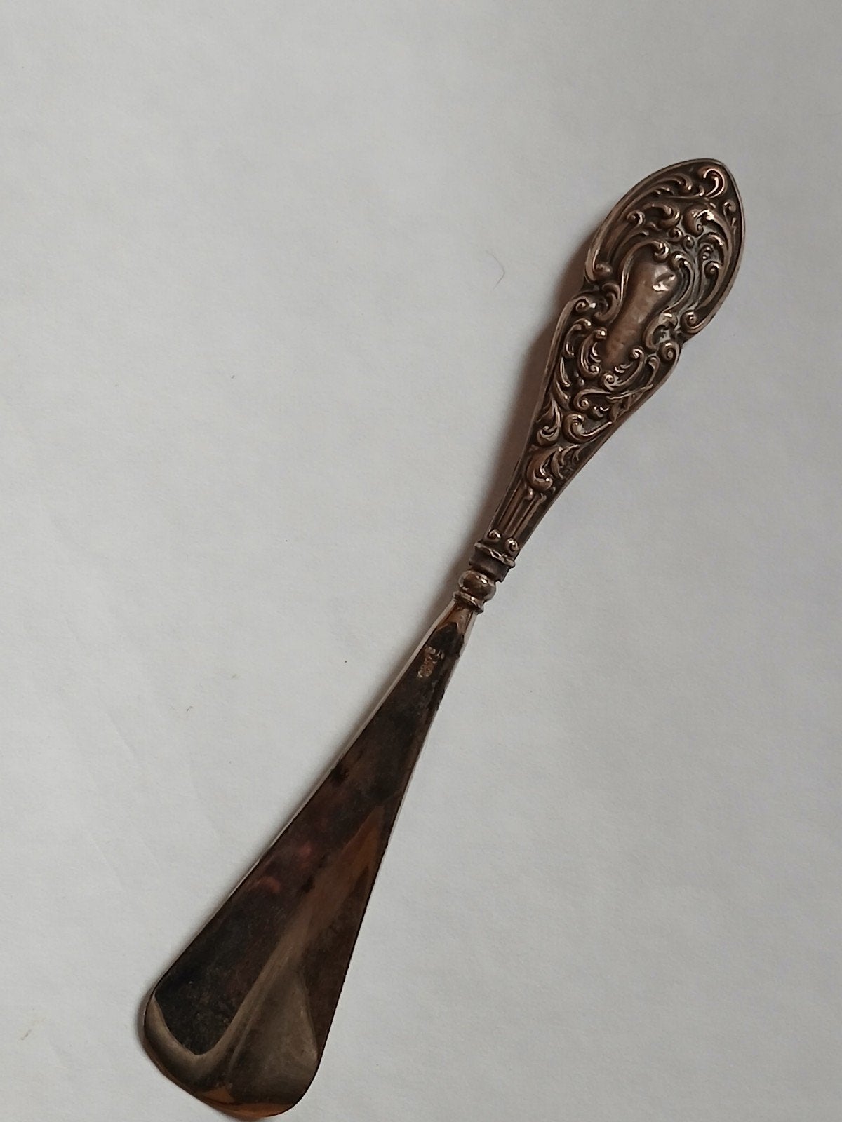 antiek oud zilver schoenlepel engels verzamelzilver heft, Antiek en Kunst, Ophalen