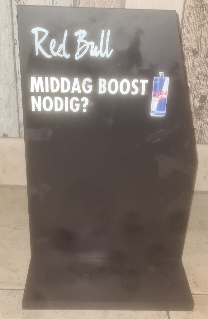 Red bull display voor 3 blikjes hoog 38 cm breed 23 cm, Verzamelen, Merken en Reclamevoorwerpen, Ophalen, Nieuw, Reclamebord