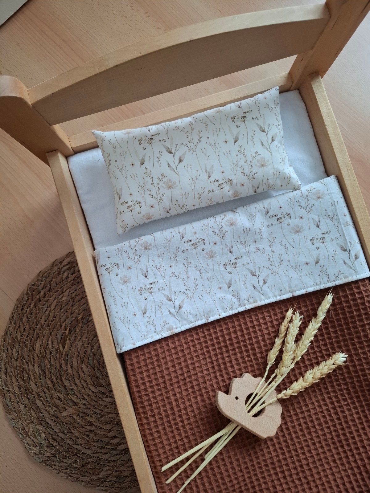 Poppendekenset voor oa Ikea duktig poppenbed, Ophalen of Verzenden, Nieuw, Babypop