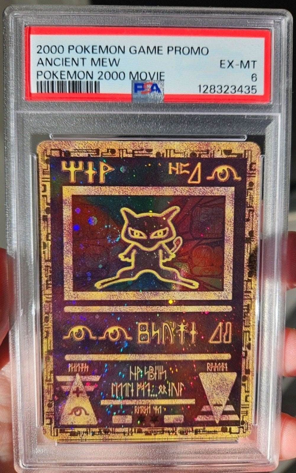 Pokémon Ancient Mew Promo Kaart PSA 6 EX-MT - 2000 Film, Ophalen of Verzenden, Zo goed als nieuw, Losse kaart, Foil