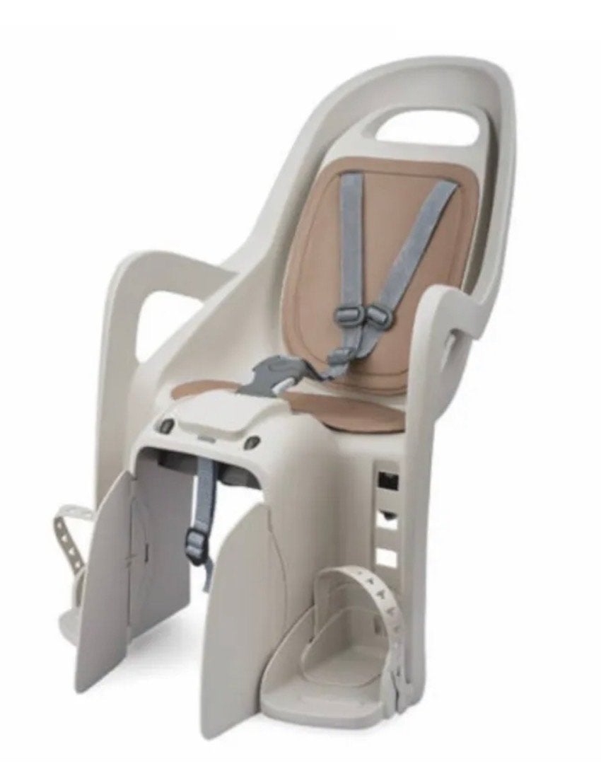 Polisport Achterzitje Fiets - Beige met Voetsteuntjes, Achterzitje, 9 t/m 18 kg, Ophalen of Verzenden, Gebruikt