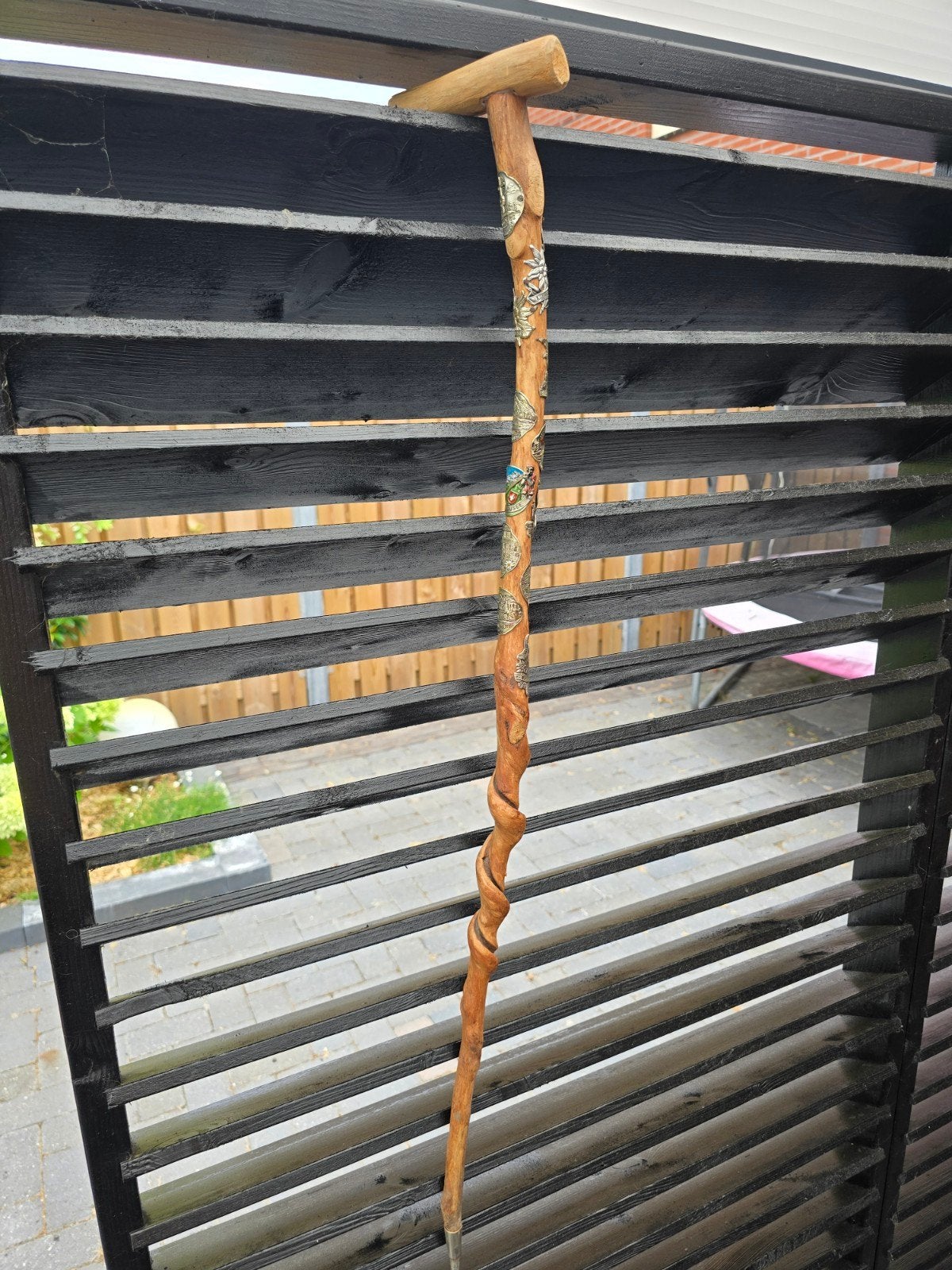 Wandelstok Zwitserland (1) met schildjes nette toestand, Ophalen of Verzenden, Gebruikt