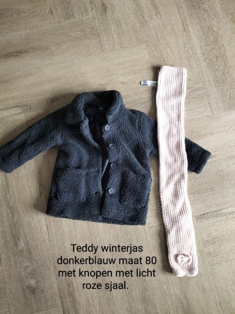 Meisjes teddyjas maat 80 met sjaal, Kinderen en Baby's, Babykleding | Maat 80, Ophalen of Verzenden, Gebruikt, Meisje, Jurkje of Rokje