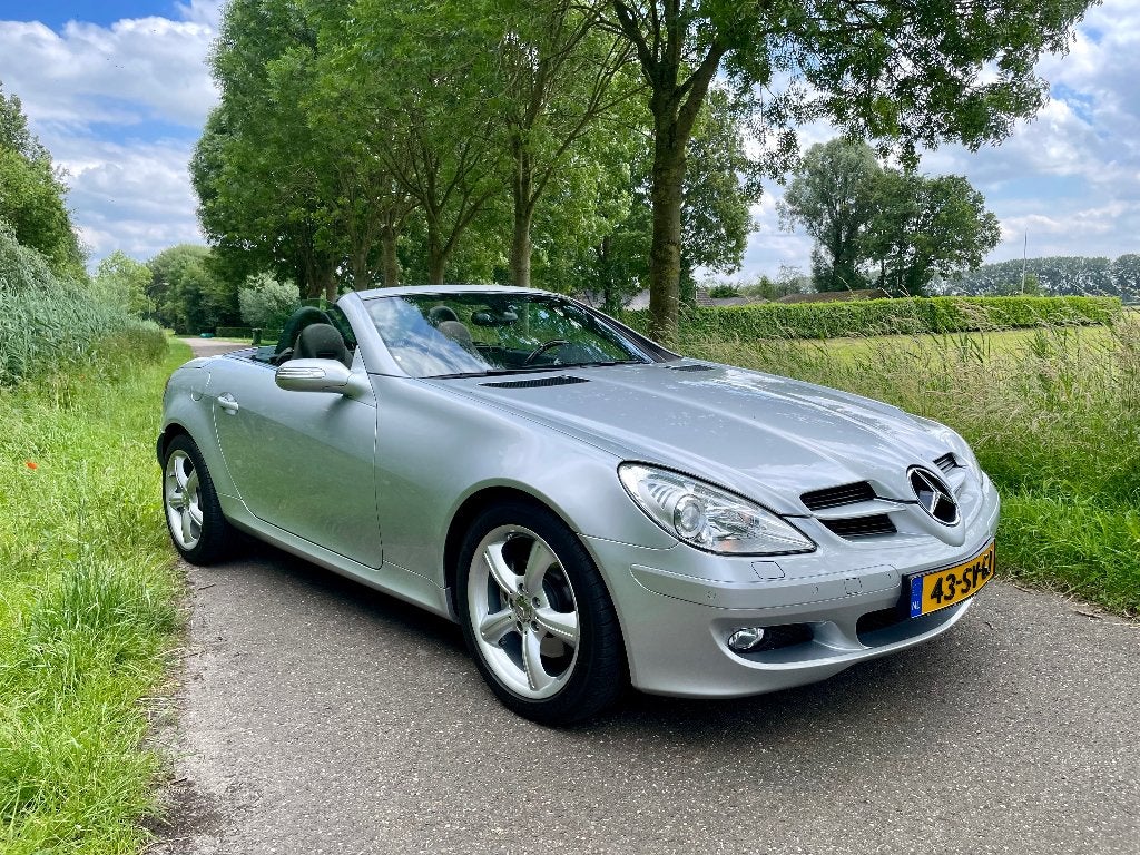 Mercedes-Benz SLK 3.0 Slk280 Roadster AUT 2006 Grijs, Auto's, Achterwielaandrijving, Cabriolet, Bruin, 6 cilinders
