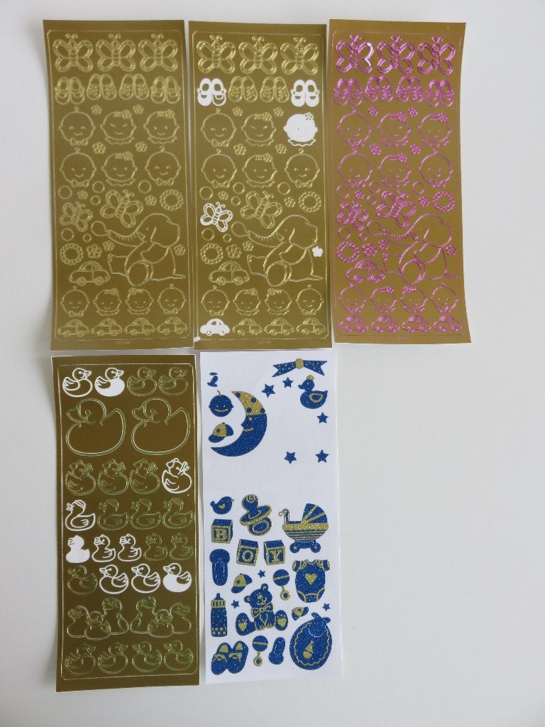 Peel off stickers kaarten maken geboorte baby jongen meisje, Ophalen of Verzenden, Zo goed als nieuw, Kind, Overige typen