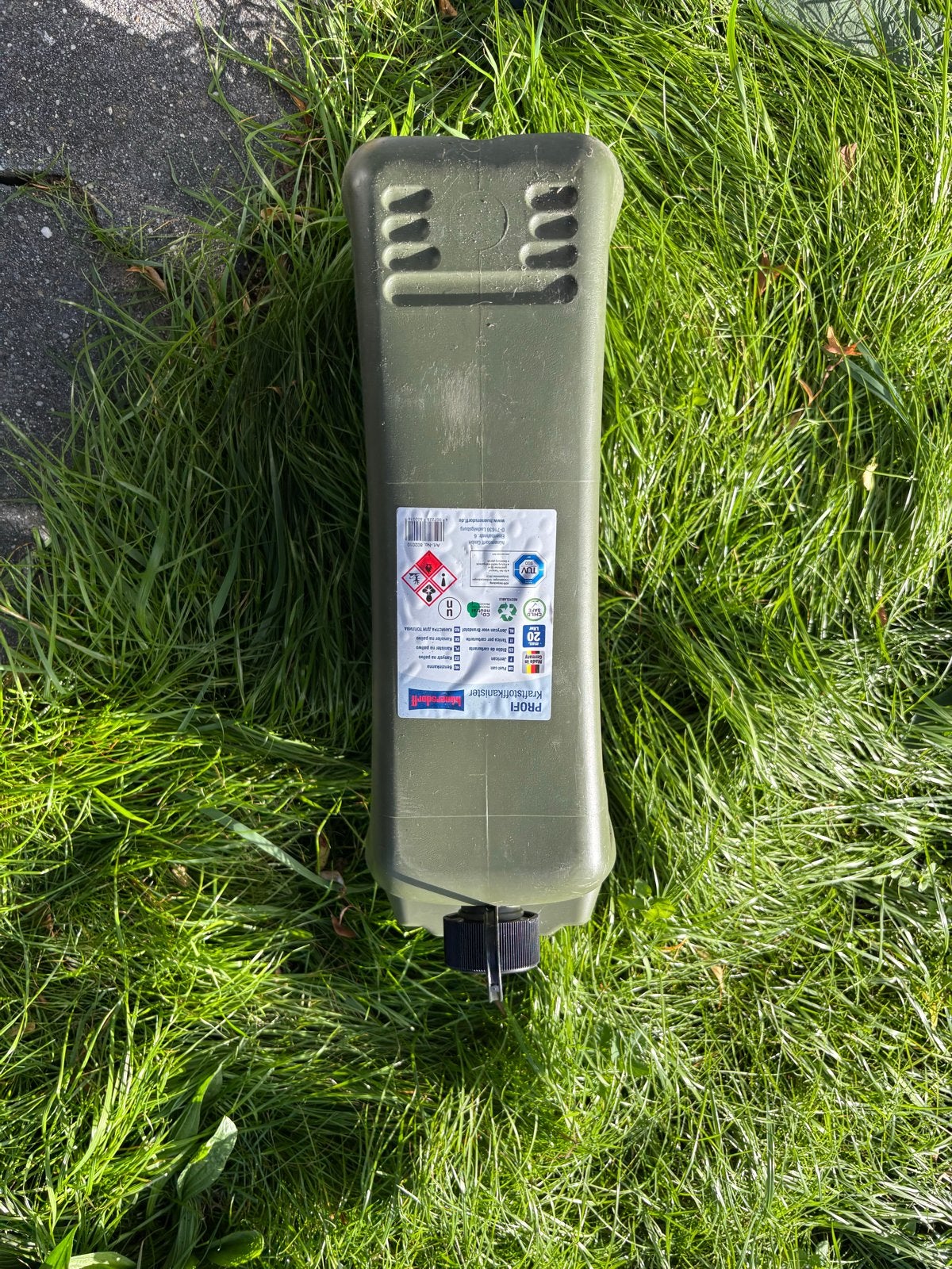 Hünersdorff brandstof jerrycan 20L, Ophalen of Verzenden, Gebruikt