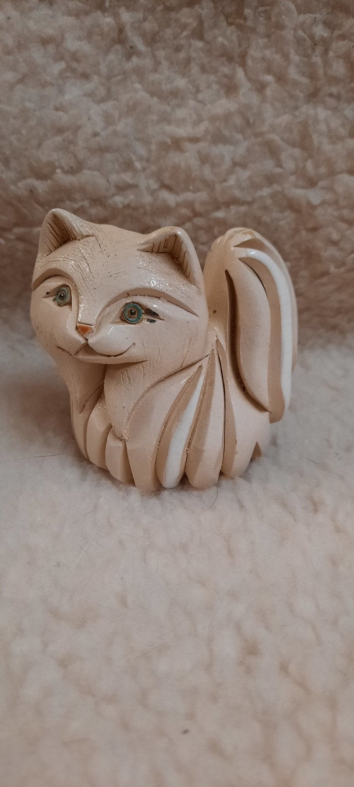 Leuke kat sculptuur, Geglazuurd, Minder dan 20 cm, Ophalen of Verzenden, Zoogdier